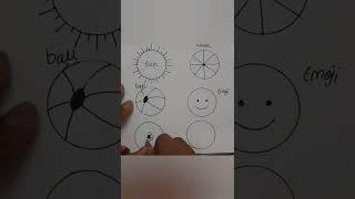 objects drawing with circle shape//drawing ideas with circles #shorts #sais3minutecrafts