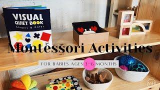 Montessori Activities for Babies Ages 3-6 Months #montessoriwithhart