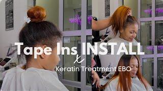 Tape In Installation x Keratin Treatment | EBO | Tightly Coiled Hair | Natural Hair | Kreanique Hair