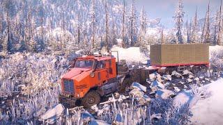 Warehouse Trouble | transporting Supplies for the Warehouse in Urska River map | snowrunner