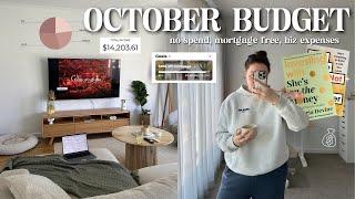 OCTOBER BUDGET WITH ME  no spend, mortgage free update, business expenses + travel 