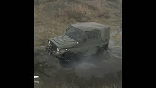 My police jeep got stuck in the heavy mud