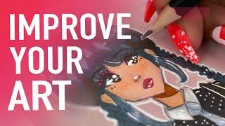 25 TIPS to IMPROVE your ART // get better at drawing 