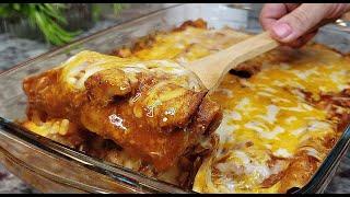 CHICKEN ENCHILADAS | Cheesy Enchiladas Made Easy | ENCHILADA SAUCE RECIPE