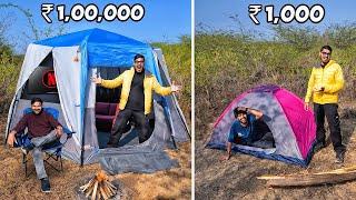 Low Budget VS Expensive Camping In Jungle - ₹1000 Vs ₹50000 Overnight Tent