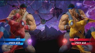 RYU and Spider-man vs RYU and Gold Spider-man - MARVEL VS. CAPCOM: INFINITE