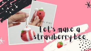 Strawberry Bee Amigurumi | Beginner Friendly #amigurumi #beginnerfriendly #diy #keytag