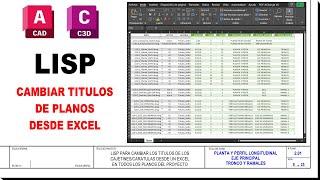 Cambiar títulos y numeración de cajetines o sellos de planos desde Excel