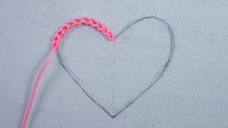 beautiful red heart design hand embroidery, exclusive embroidery for embroidery lovers