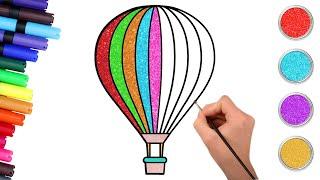 ️How to Draw And Color Hot Air Balloon🪂 | EASY Step By Step Drawing for kids | Chiki Doodle