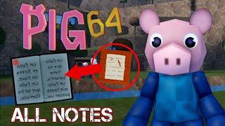 TODAS LAS NOTAS en PIG 64 BITS  PIGGY ROBLOX #roblox #piggy #update