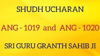 SHUDH UCHARAN ANG 1019-1020 II SRI  GURU GRANTH SAHIB JI II SARBAT DA BHALLA II