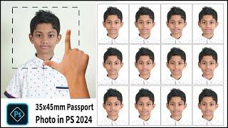 How to Create Passport Size Photo in Photoshop 2024 ||35mm by 45mm passport photo #35x45mm Photo AR