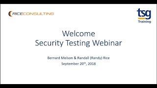 ISTQB Advanced Security Testing Webinar from TSG Training