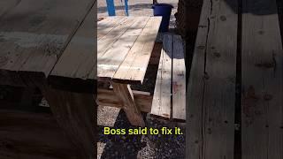 My attempt at saving a bench. Let me know how I did. #fixing #mrfixit #rvlife