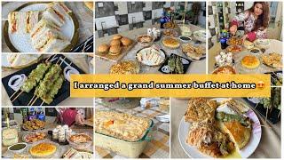 I arranged 11 dishes summer buffet at home‍ | mango delight | chicken pie | club sandwich