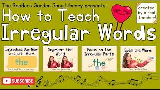  How to Teach Irregular Words | Mnemonic Song for Teaching Reading