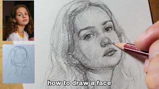 sketching drawing tutorial | learn to draw a girl's face using loomis