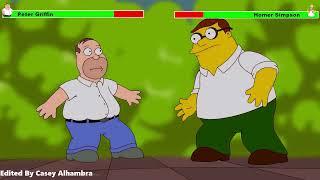 Peter Griffin vs. Homer Simpson with healthbars 1/2