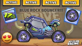 NEW!! BLUE ROCK BOUNCER GAMEPLAY & WHEELIE CHALLENGE FOR YOU - Hill Climb Racing 2