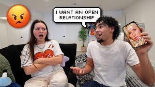 TELLING MY GIRLFRIEND I WANT AN OPEN RELATIONSHIP PRANK!!