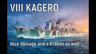 World of Warships - VIII KAGERO Replay, nice damage and a Kraken as well