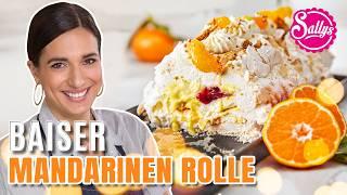 Last Minute Weihnachts Dessert / Baiser Mandarinen Rolle / fruchtig & crunchy