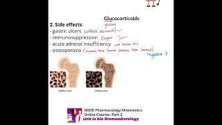 mnemonic for osteoporosis & glucocorticoids | NBDE Pharmacology mnemonics course