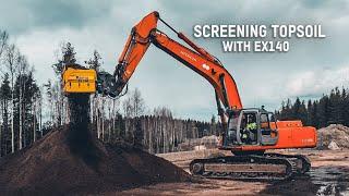 Screening Topsoil with Remu EX140
