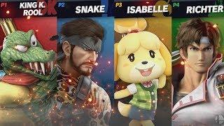 King K. Rool, Snake, Isabelle, & Richter | Super Smash Bros. Ultimate (Direct Feed)
