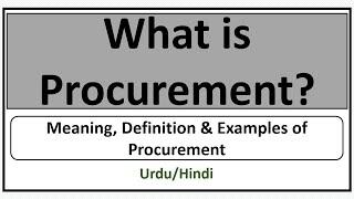 What is Procurement?