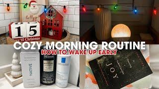 COZY MORNING ROUTINE / Christmas vlog, what products I’m using, morning coffee