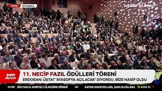 CANLI | Cumhurbaşkanı Erdoğan 11.Necip Fazıl Ödülleri Töreni'nde Konuşuyor