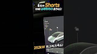 개 빠른 초급속충전!! 테슬라 슈퍼차저 252kW!! #슈퍼차저v3 #테슬라 #모델y #전기차충전속도 #테슬라생활 #울트라비니군 #울트라TV