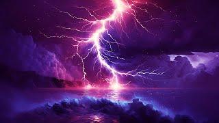 Strong Stormy Night to Sleep Instantly | Torrential Rain, Thunder Sounds & Lightning Ambience