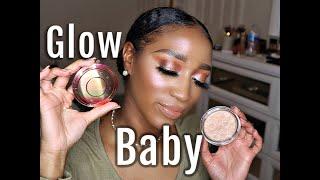 2 New Highlighters on brown skin| Becca Own your light + Clinique Powder Pop Highlighters