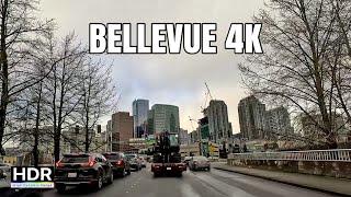 Driving Bellevue, Washington Downtown 4K