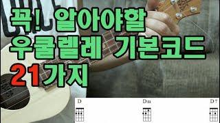 우쿨렐레 기초코드 21가지! Ukulele Basic Chords 21!