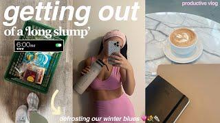 GETTING OUT A SLUMP ROUTINE: tips for motivation, how to get out of a rut, workout w/ me & more!