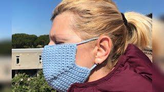 Защитная маска от вирусов своими руками крючком /DIY Crochet face mask / Mascherina /Mascarilla