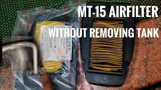 MT-15 AIRFILTER CHANGE WITHOUT REMOVING TANK #mt15 #airfilter #yamaha #diy