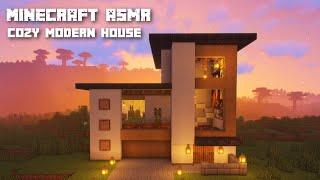 Minecraft ASMR ️ Building a Modern House with a Cozy Courtyard! 