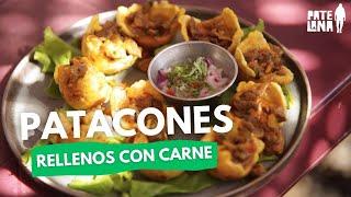 Patacones con carne al jugo