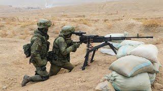 Стрельба российских расчетов из крупнокалиберных пулеметов «Утес» в Таджикистане