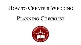 Creating a Wedding Planning Checklist