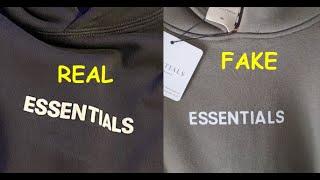 Real vs fake Essentials hoodie shirt. How to spot fake Essentials Fear of God shirts and sweaters