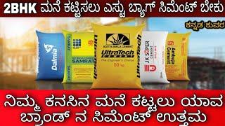 #Shorts || which cement is best for house construction || construction in Kannada || kannada kuvara.