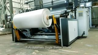 ABA Haul-Off Rotation Type SE3HR-1200-45/55  HM/HDPE Three Layer Blown Film Line - Automatic winder