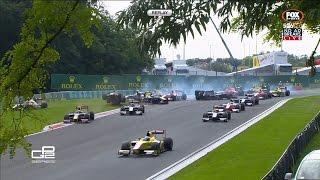 GP2 Hungary 2016 - Race 2 Start Pile Up