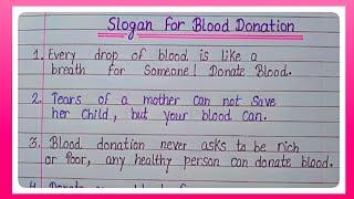 10 Best Slogan For Blood Donation In Hindi l Blood Donor Day slogan l Calligraphy Creators l Slogan